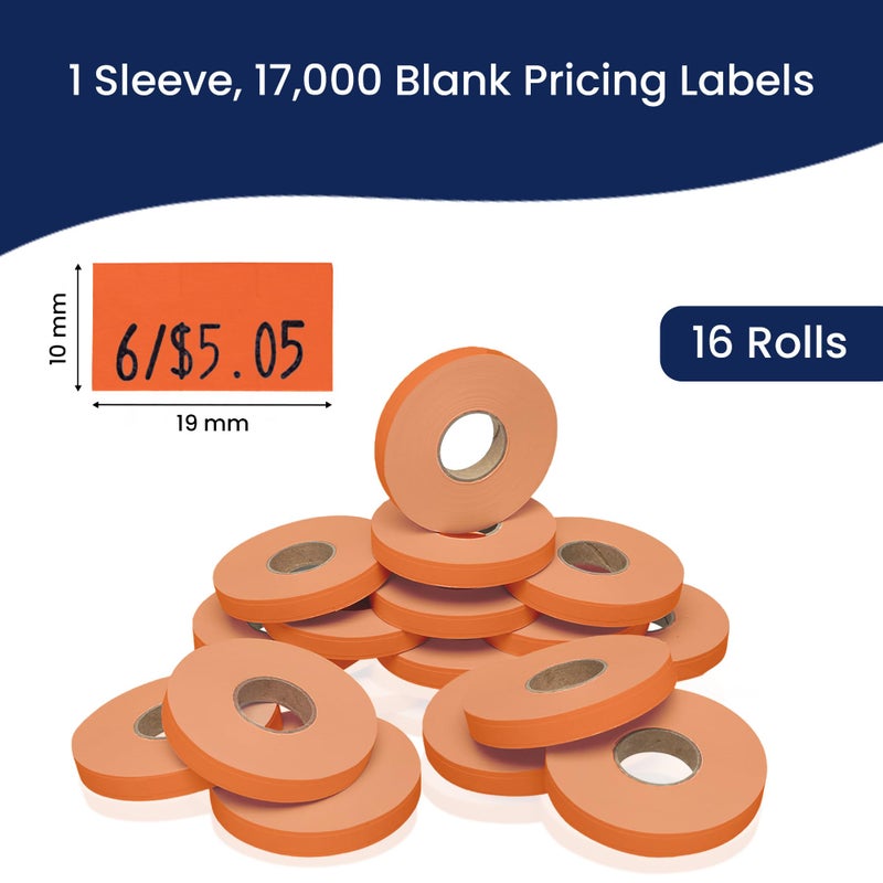 Perco Fluorescent Red Pricing Labels for Monarch 1110 Price Gun - 16 Rolls, 17,000 Pricemarking Labels - Image 3